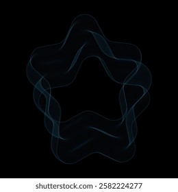 Blue vector round curve. Abstract wave.