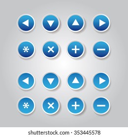 Blue vector round web buttons