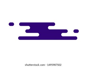 blue vector rounded shape element cloud on white background