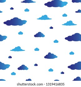 Blue vector seamless cover with clouds. Beautiful illustration with colorful sky, clouds. Design for textile, fabric, wallpapers
