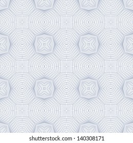 Blue Vector Seamless Illustration of Tangier Grid, Abstract Guilloche Background