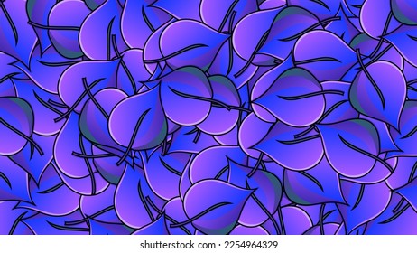 Blue vector seamless pattern tropical ornament, palm leaves, monstera leaves in blue tones. jungle pattern. trend flat pattern for printing on fabric. clothes, wrapping paper