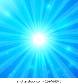 Blue vector shining light background