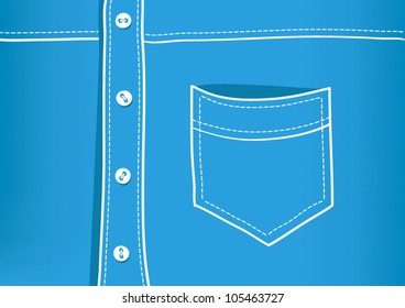 Blue Vector Shirt Detail With A Pocket