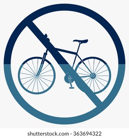 Blue Vector sign no bicycle