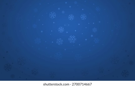 Patrón de estilo plano de damasco de Navidades de nieve de Vector azul. Invierno cayendo textura de brocado de seda de nieve. Navidades del copo de nieve de la historieta o satén del año Nuevo