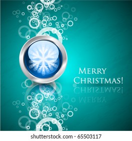 Blue vector snowflake background. Christmas