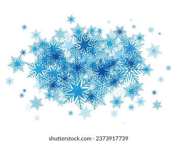 Fondo de copo de nieve vectorial azul con espacio de copia