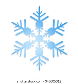 Blue vector Snowflake isolated on white background