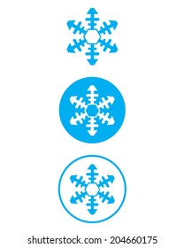 Blue Vector Snowflake Set 