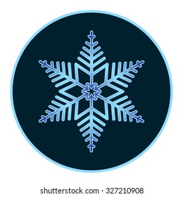 Blue vector snowflake. Web icon saved in EPS8.