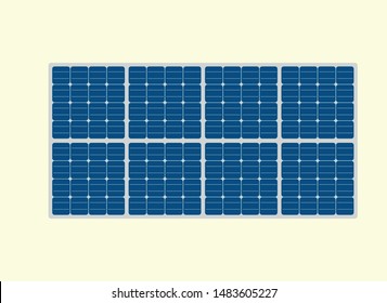 blue vector solar panel on yellow background