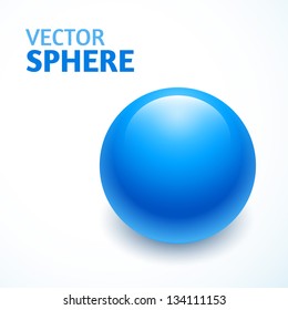 blue vector sphere isolated