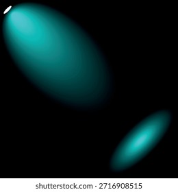 Foco de Vector azul sobre fondo negro