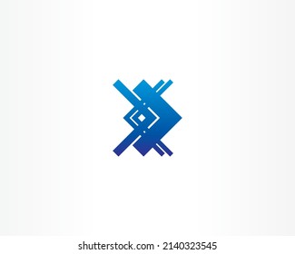 Blue vector and square logo design