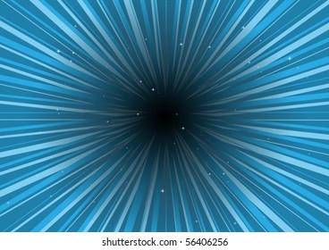 Blue vector striped burst and glitters