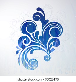 Blue vector swirly