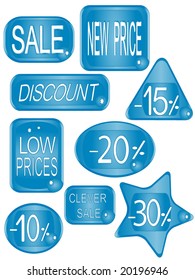 blue vector tag stickers