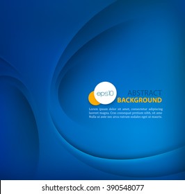 Blue vector Template Abstract background with curves lines and shadow. For flyer, brochure, booklet and websites design. Blue line. Blue wave. Blue curve line