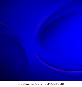 Blue vector Template Abstract background with curves lines and shadow.