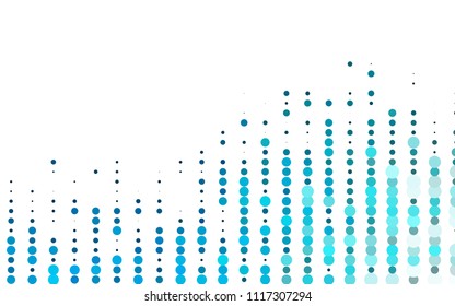 BLUE vector  template with circles. Glitter abstract illustration with blurred drops of rain. Completely new template for your brand book.