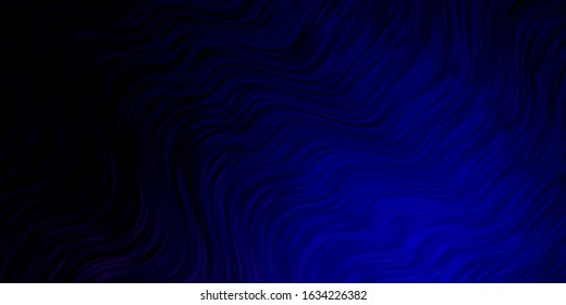 Blue vector template with curves. Colorful geometric sample with gradient curves.  Pattern for websites, landing pages.