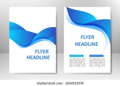 Blue vector template design for business brochure, flyer, poster, booklet, presentation, annual report, magazine cover, team educational training. A4