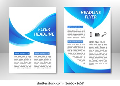 Blue vector template design for business brochure, flyer, poster, booklet, presentation, annual report, magazine cover, team educational training. A4