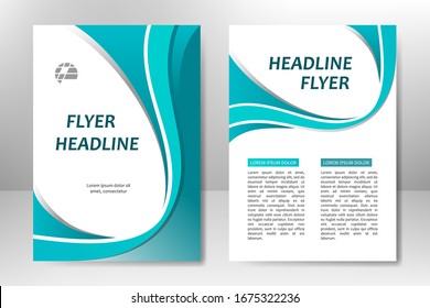 Blue vector template design for business brochure, flyer, poster, booklet, presentation, annual report, magazine cover, team educational training. A4