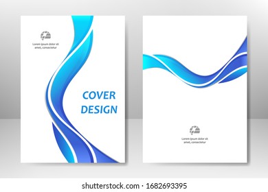 Blue vector template design for business brochure, flyer, poster, presentation, annual report, magazine cover. A4