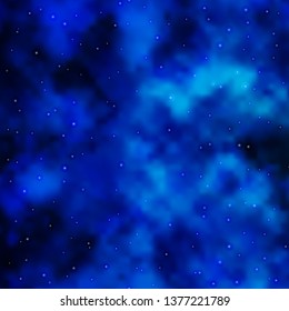 BLUE vector template with neon stars. Modern geometric abstract illustration with stars. Pattern for new year ad, booklets.