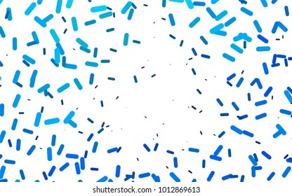 BLUE vector template with repeated sticks. Glitter abstract illustration with colored sticks. Best design for your ad, poster, banner.
