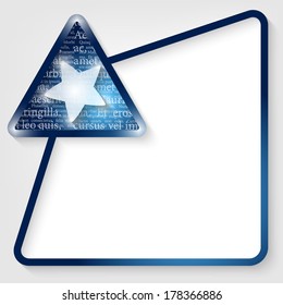 blue vector text box for entering text with star and textures the letters