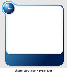 blue vector text boxes with clock
