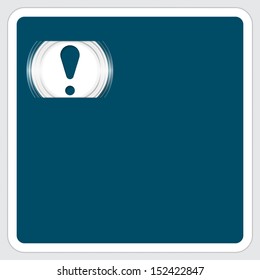 blue vector text frame with exclamation mark
