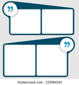 blue vector text frame with quotation mark