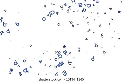 BLUE vector texture with ABC characters. Shining colorful illustration with isolated letters. Template can be used as a background for ads of typography.