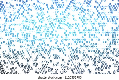 BLUE vector texture with beautiful stars. Modern geometrical abstract illustration with stars. The pattern can be used for new year ad, booklets.