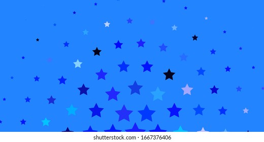 Textura vectorial azul con hermosas estrellas. Diseño decorativo deslucido y de estilo sencillo con estrellas. Patrón para envolver regalos.