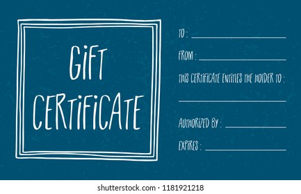 Blue Vector Textured Gift Certificate