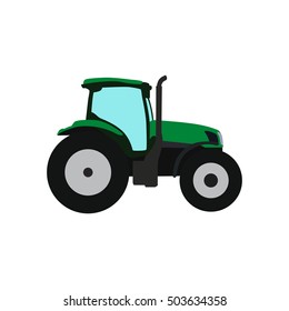 Blue vector tractor. Isolated illustration