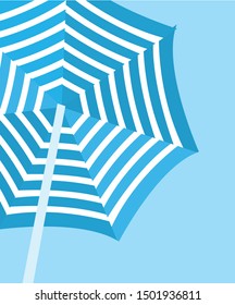 Blue vector umbrella illustration poster design.