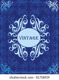Blue vector vintage background