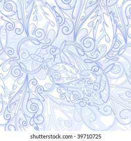blue vector vintage ornament