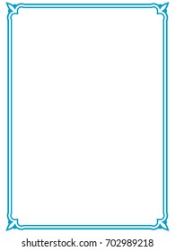 Blue vector vinyl ready beautiful border frame