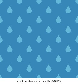 Blue vector water drops seamless pattern. Wet abstract design illustration