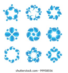 Blue vector water icons