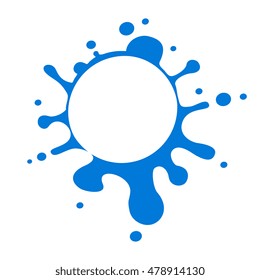 Blue vector water splash isolated over white. Liquid fresh droplet illustration