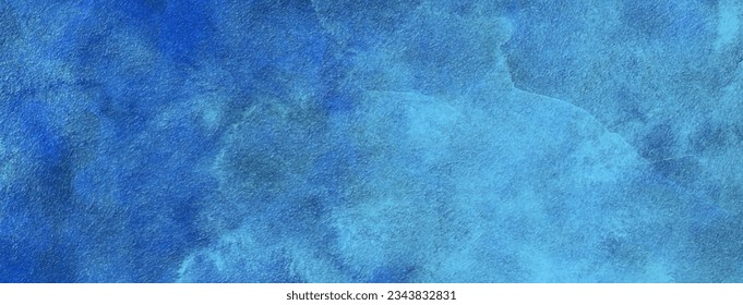 Blue vector watercolor art background for cover, cards, flyers, poster, wallpaper. Christmas illustration for design. Hand drawn painted abstract backdrop. Happy NewYear! Empty blank.
