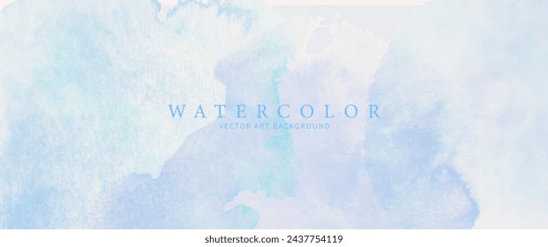 Fondo de arte de acuarela de vector azul con pinceladas aisladas y salpicaduras para tarjetas, volantes, póster, diseño de portada. Papel pintado de acuarela envejecida. Ilustración dibujada a mano vintage.